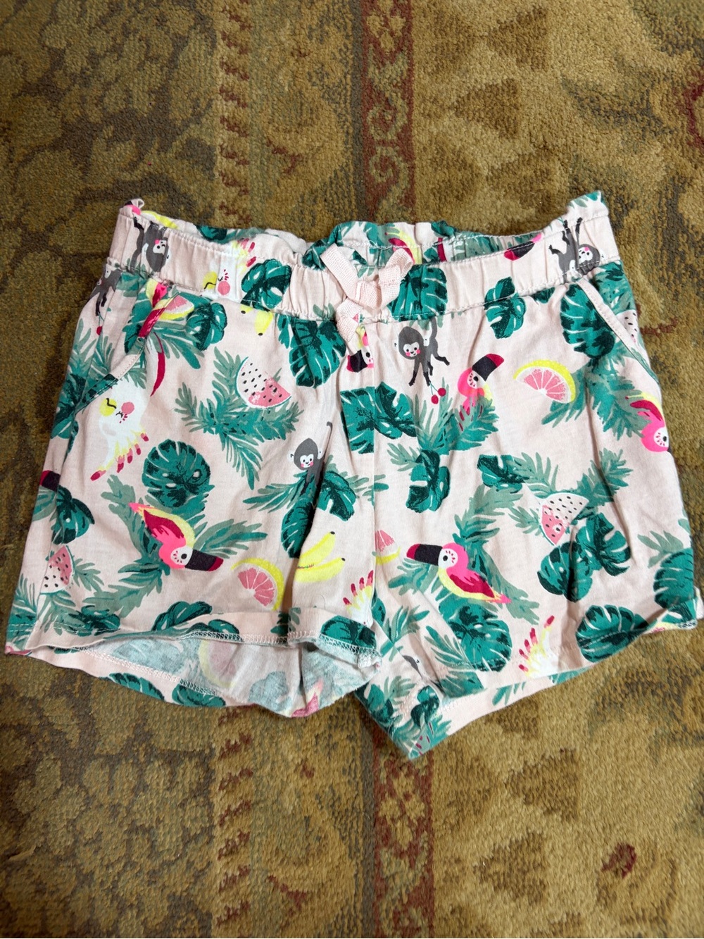 H&M Pink Tropical Print Girls Athletic Shorts